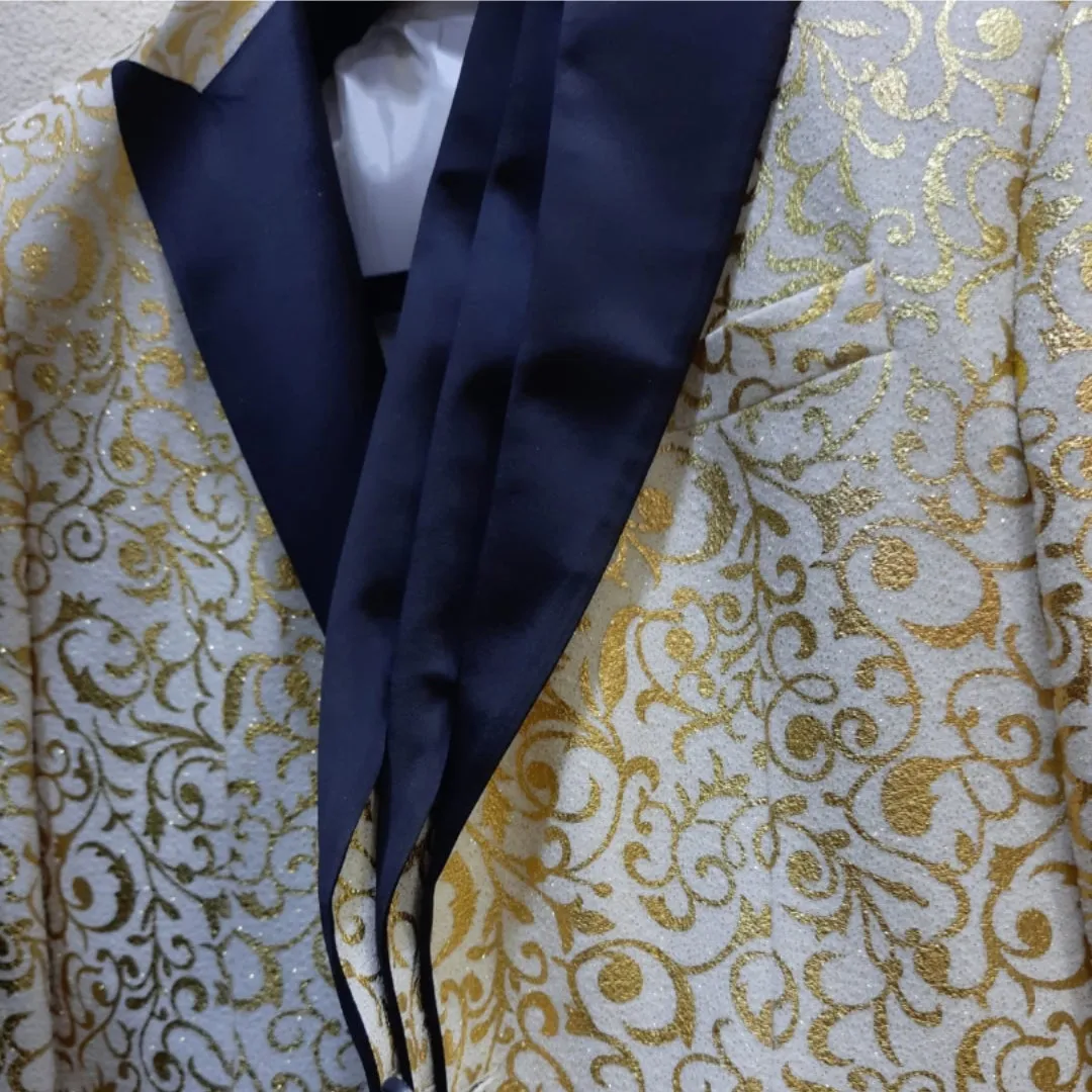 White and Gold Prom Blazer