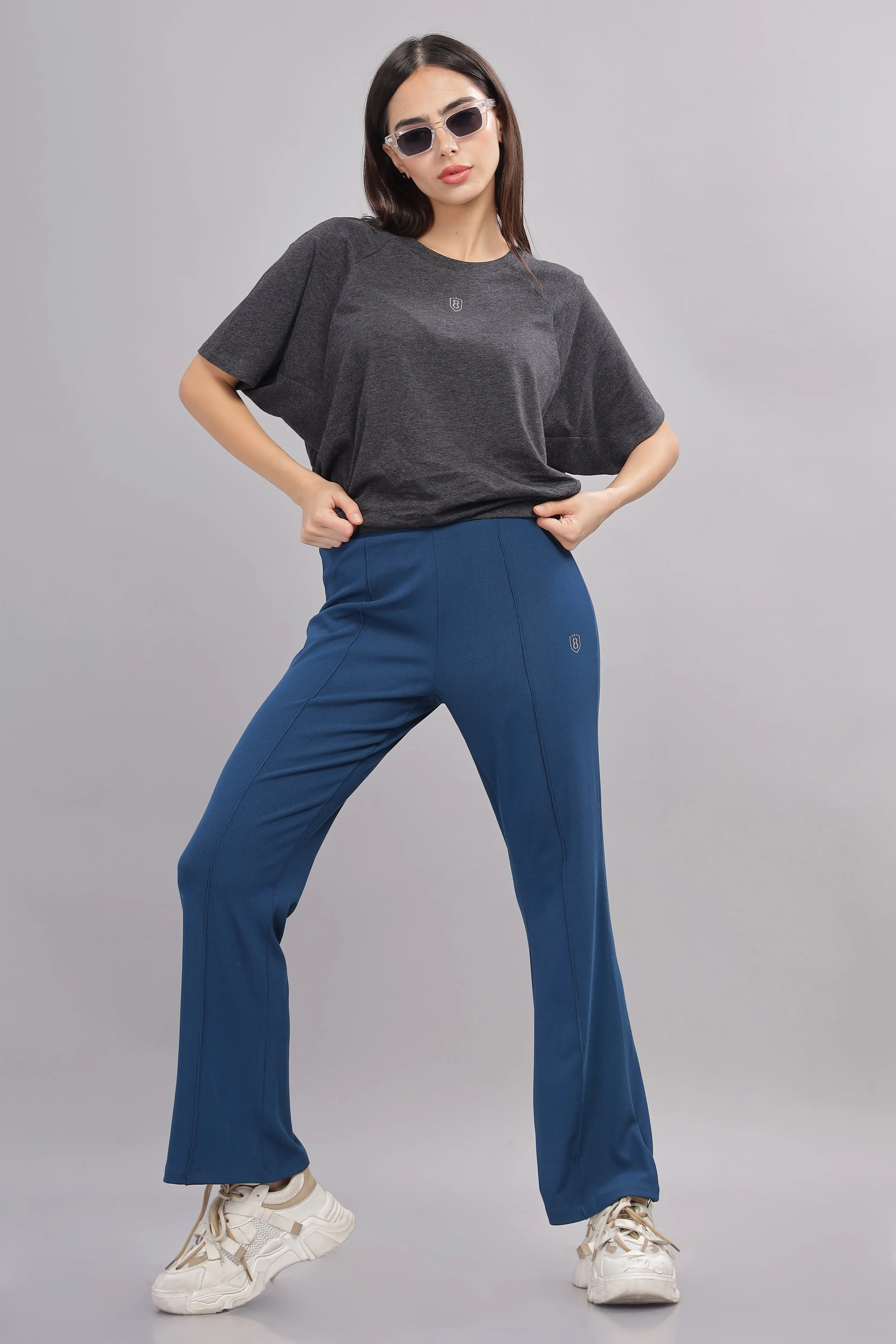 Women’s Super stretch flexible flare Pants- Domon8 (BLUE)