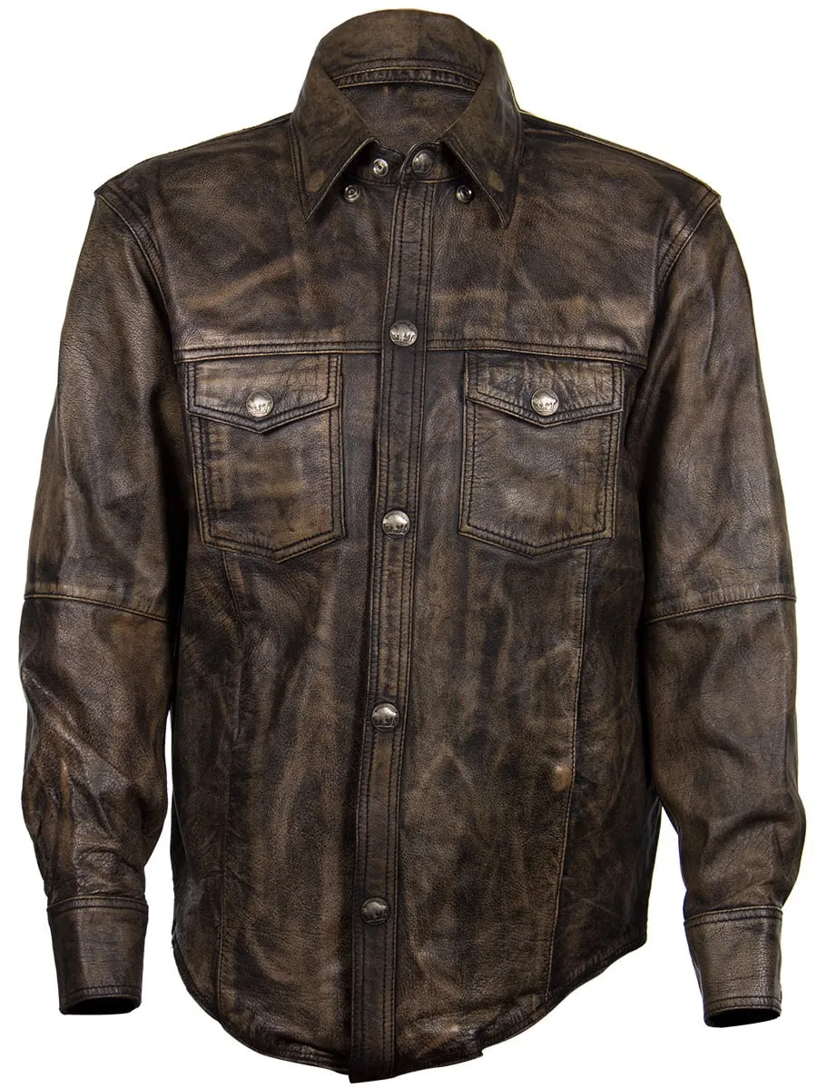 Xelement XS942 Men's 'Nickel' Distressed Brown Casual Biker Rider