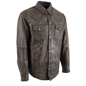 Xelement XS942 Men's 'Nickel' Distressed Brown Casual Biker Rider