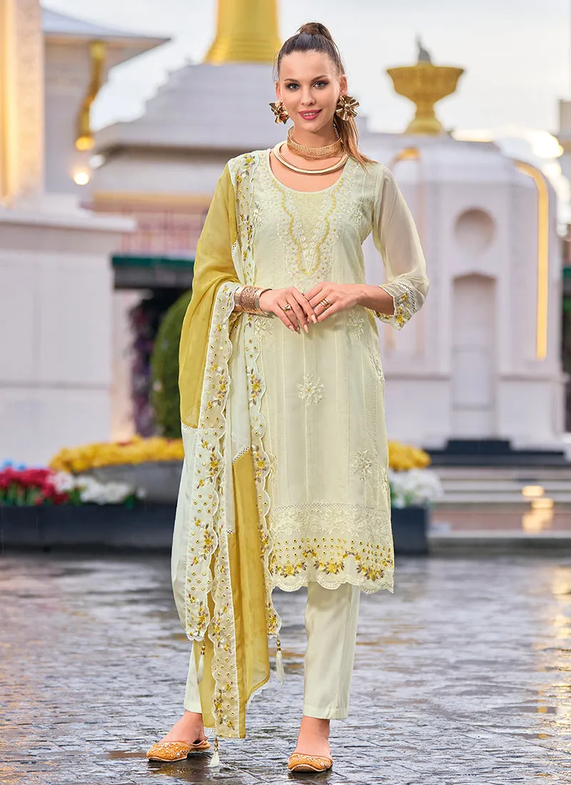 Yellow Embroidery Festival Salwar Kameez Suit